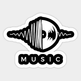 Music Soundwaves Vinyl Record Sticker